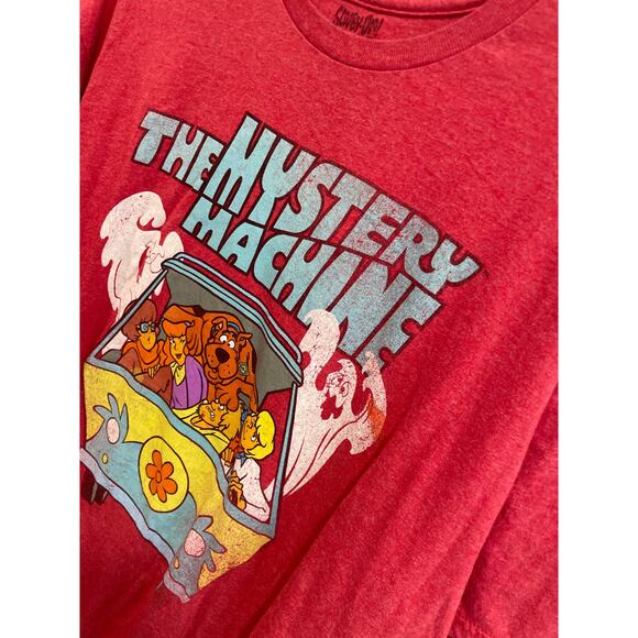 Scooby-Doo Men's XXL Red T-Shirt Mystery Machine Graphic Short Sleeve Cartoon - Picture 3 of 5
